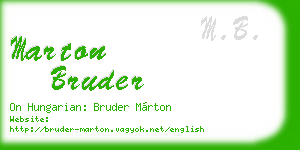 marton bruder business card