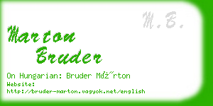 marton bruder business card